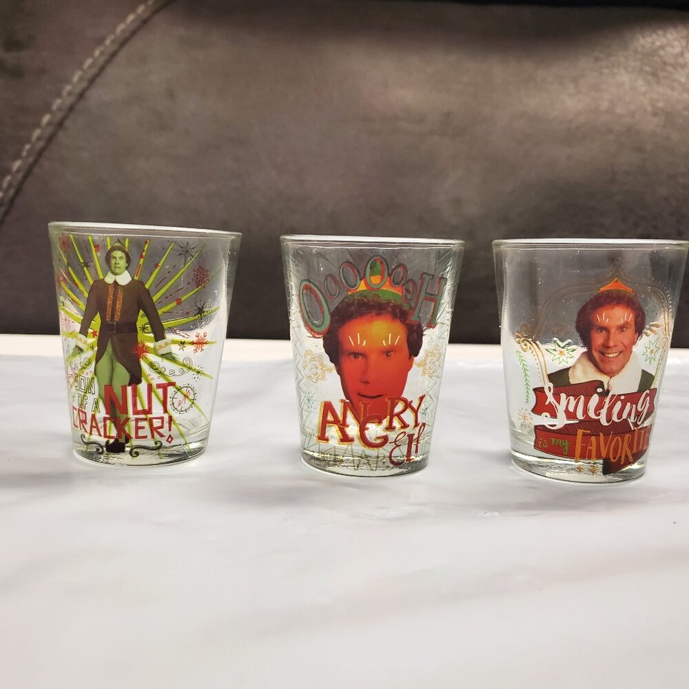Drinkware - Shot Glasses - Elf the Movie - Lot of 3